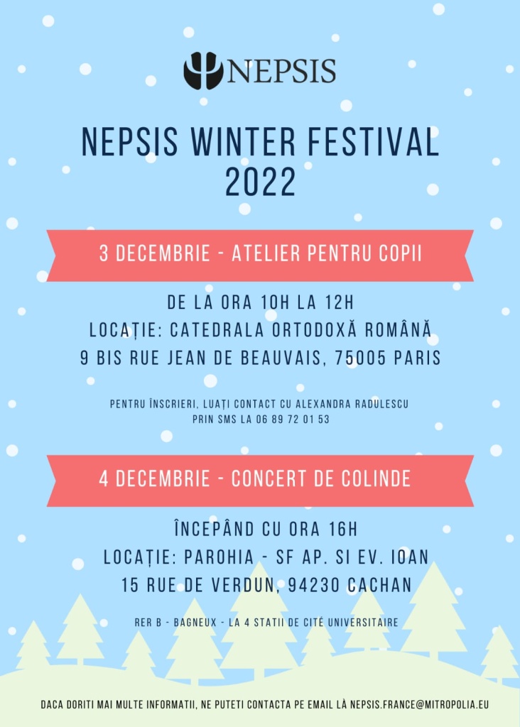 Le concert de chants de Noël annuel des paroisses de la région parisienne dans le cadre du Nepsis Winter Festiva